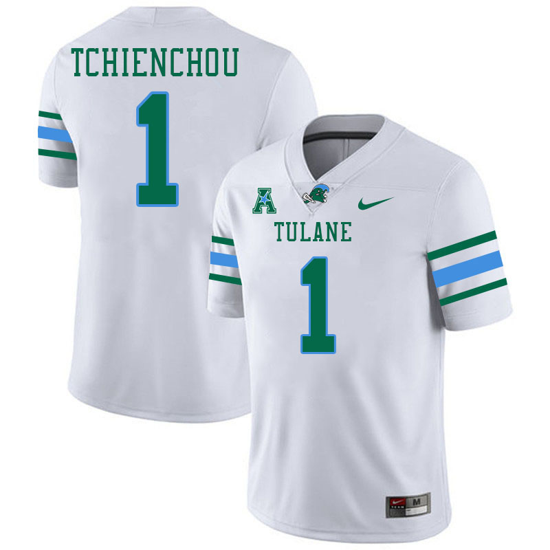#1 Jack Tchienchou Tulane Green Wave Jersey College Football Uniforms,Apparels Stitched-White